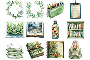 Watercolor Green Planner Clipart, an Illustration by Libby Wishes (Thumbnail 5 of 5)