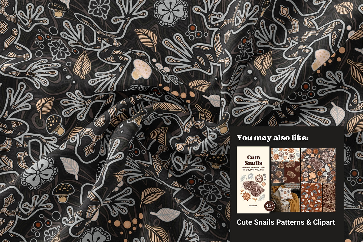 Magic Frogs Line Art Patterns, a Pattern Graphic by ilonitta (Photo 12 of 13)