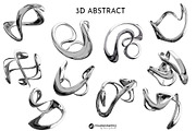 Liquid Chrome Abstract 3D Elements, an Object Graphic by Youandigraphics (Thumbnail 10 of 13)