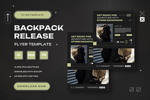 Backpack Release - Flyer Template, a Flyer Template by StreaksideStd