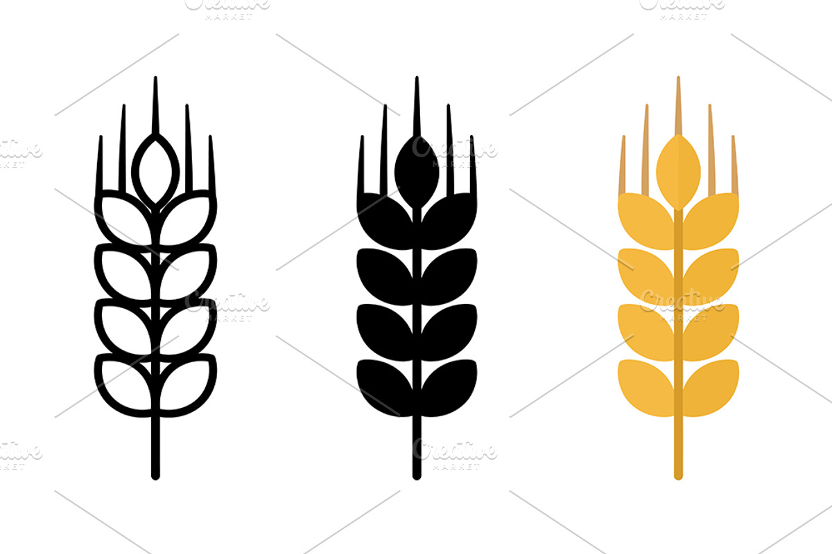 Wheat Ear Icons, a Solid Icon by Artonix (Photo 2 of 2)