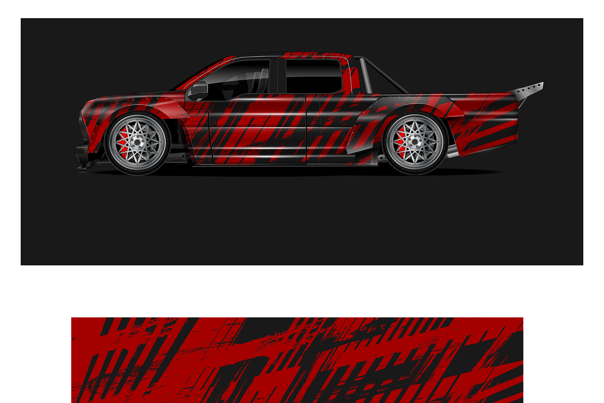 Dynamic Red Car Wrap Design, an Empty State Illustration by CarWrap design (Photo 4 of 4)