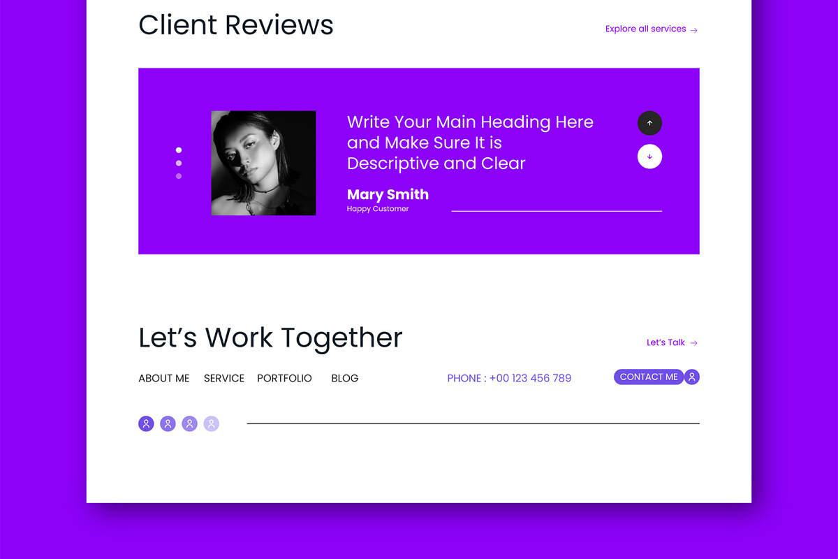 Portfolio Landing Page Web Template, a Landing Page Template by MightyDesign (Photo 5 of 8)