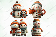 Christmas Snowman Clipart Bundle, an Illustration by Creative Art (Thumbnail 6 of 10)