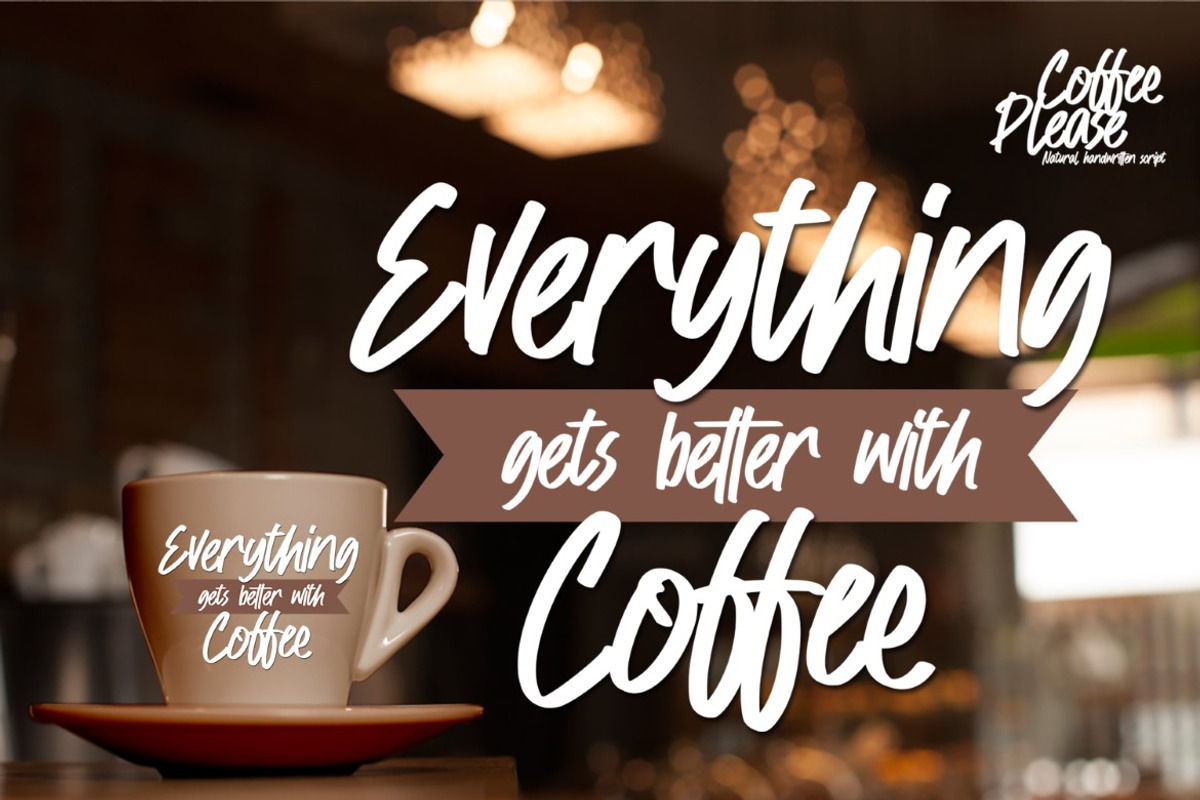 Coffee Please - Natural Handwritten, a Script Font by Gassstype (Photo 3 of 8)