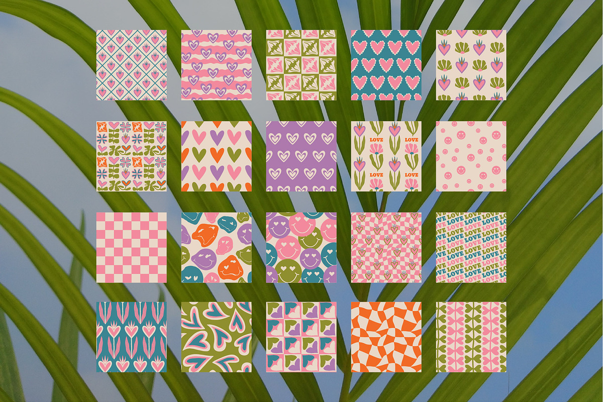 Groovy Love Seamless Patterns, a Pattern Graphic by AnnArt (Photo 4 of 8)