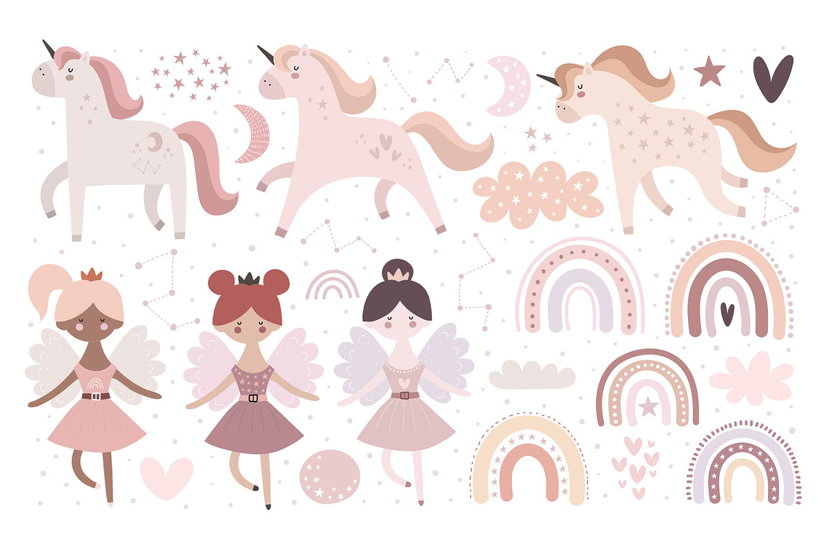 Unicorns and Princess, a Background Graphic by AnnieArt (Photo 2 of 7)