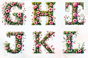 Watercolor Floral Alphabet Clipart, an Illustration by RobertsArt (Thumbnail 4 of 7)