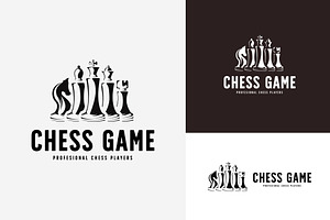 vintage minimalist chess piece logo, a Branding & Logo Template by Pyruos ID