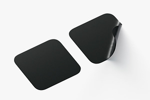 Two Black Square Stickers 3D Model