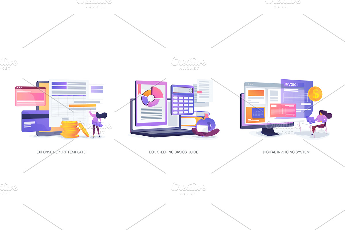Business Expense, Billing Solutions, a Finance Illustration by Visual Generation