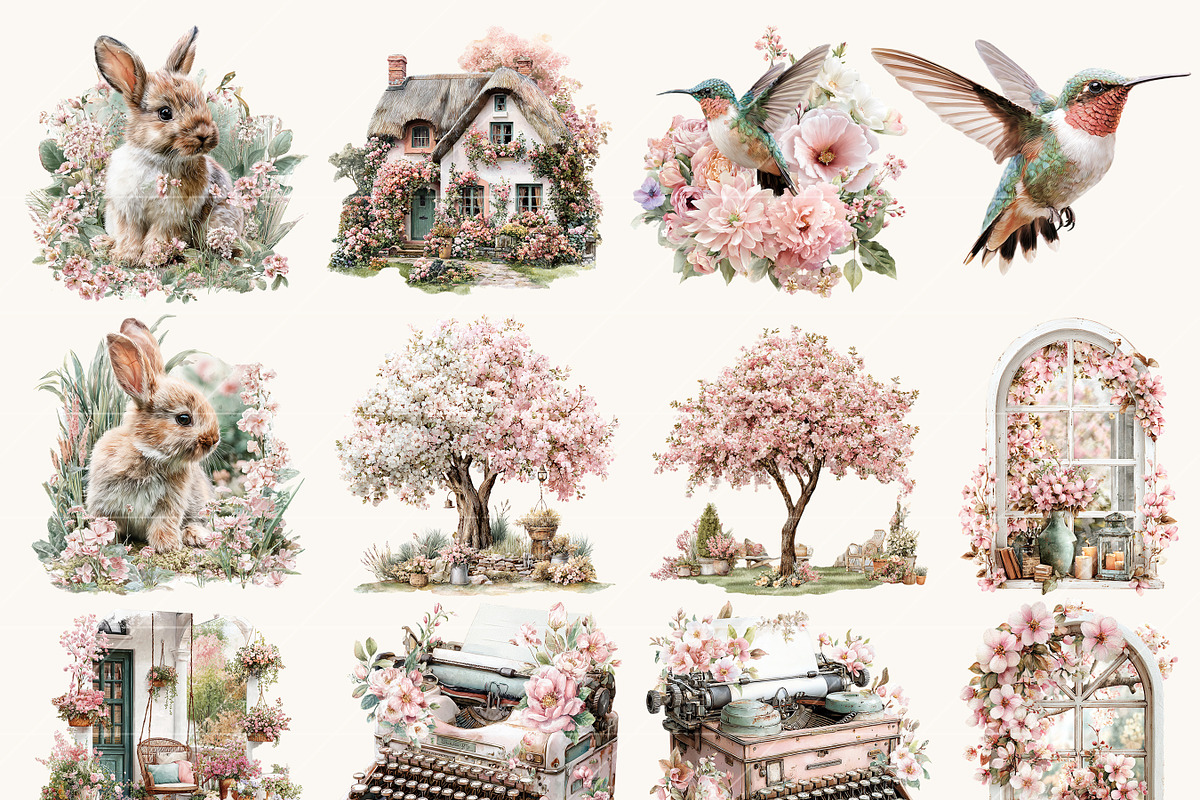 Floral Lifestyle Clipart Bundle, an Object Illustration by BusyDaydesign (Photo 2 of 9)