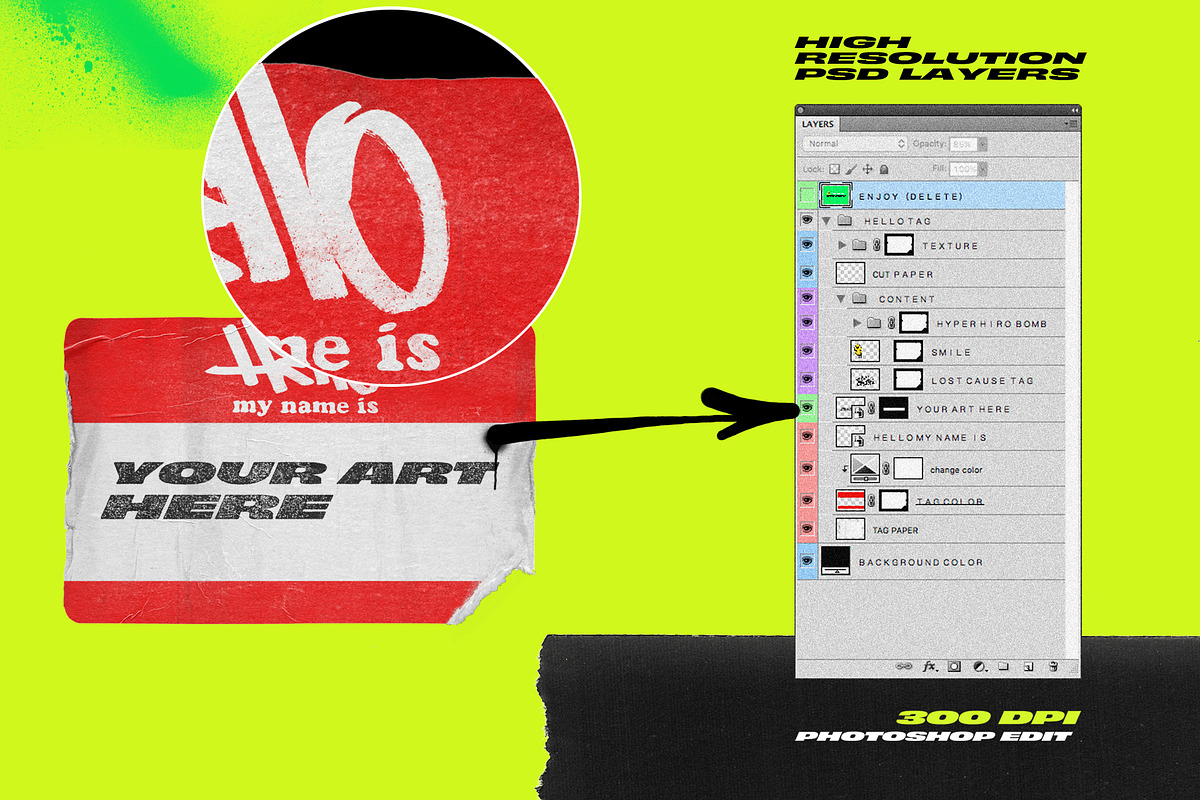 Mockup Hello my name is tag, a Mockup by HYPER HIROⓇ (Photo 2 of 4)