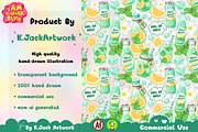 Cute Mint Lemon Soda Seamless, a Background Graphic by K.JackArtwork (Thumbnail 3 of 8)