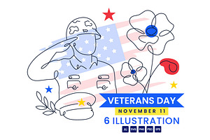 6 Happy Veterans Day Illustration