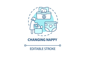 Changing Nappy Blue Concept Icon