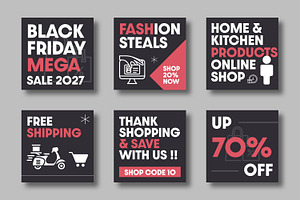 Black Friday Social Media Banner, a Social Media Template by MightyDesign