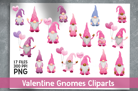 Valentine Gnome Cliparts