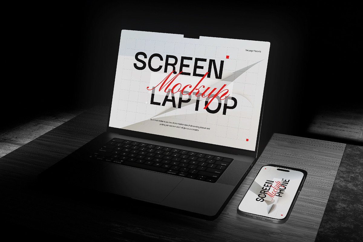 Laptop and Phone Device Mockup, a Wearable Device Mockup by herutage (Photo 4 of 4)