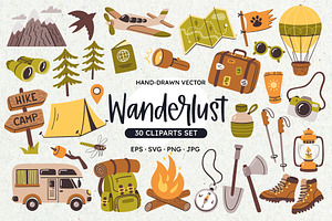 Wanderlust Adventure Cliparts