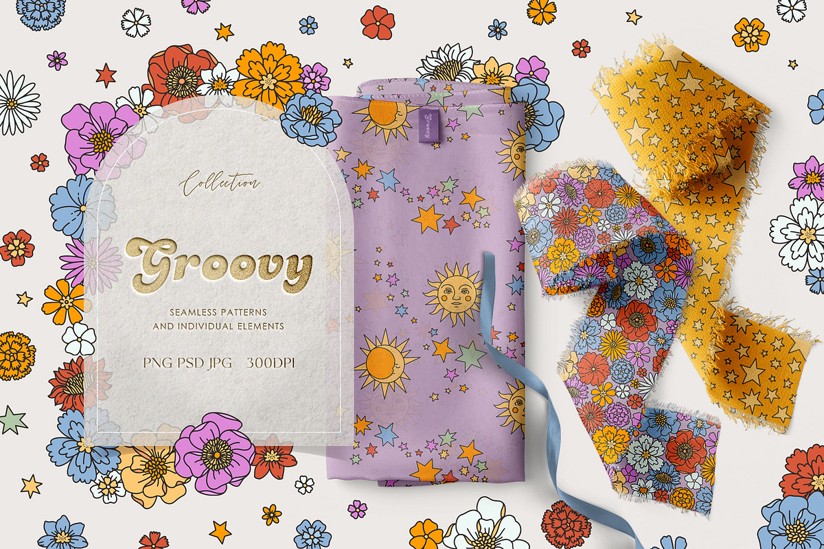 Groovy - Cliparts and Patterns, a Pattern Graphic by PatrushevaYana (Photo 14 of 14)