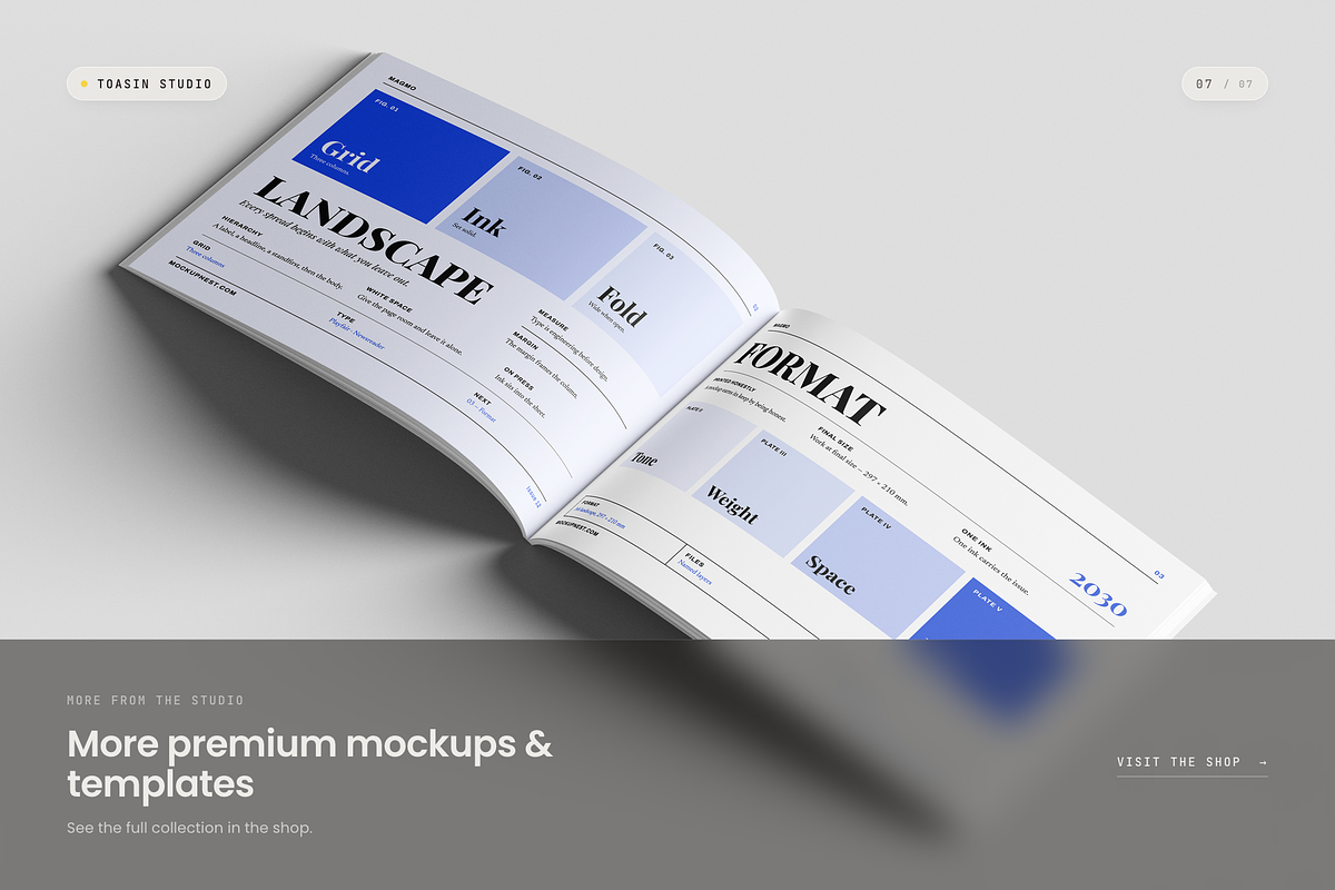 A4 Landscape Magazine Mockup, a Books & Magazine Mockup by Toasin Studio (Photo 7 of 7)