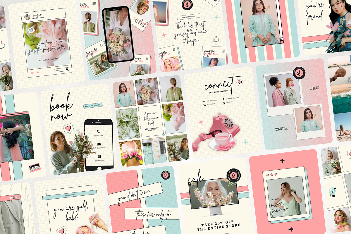 Green & Pink Instagram, a Social Media Template by Anna Design Studio (Photo 1 of 11)