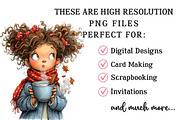 Whimsical Autumn Girl PNG Clipart, a Seasonal Illustration by OK Design (Thumbnail 6 of 6)
