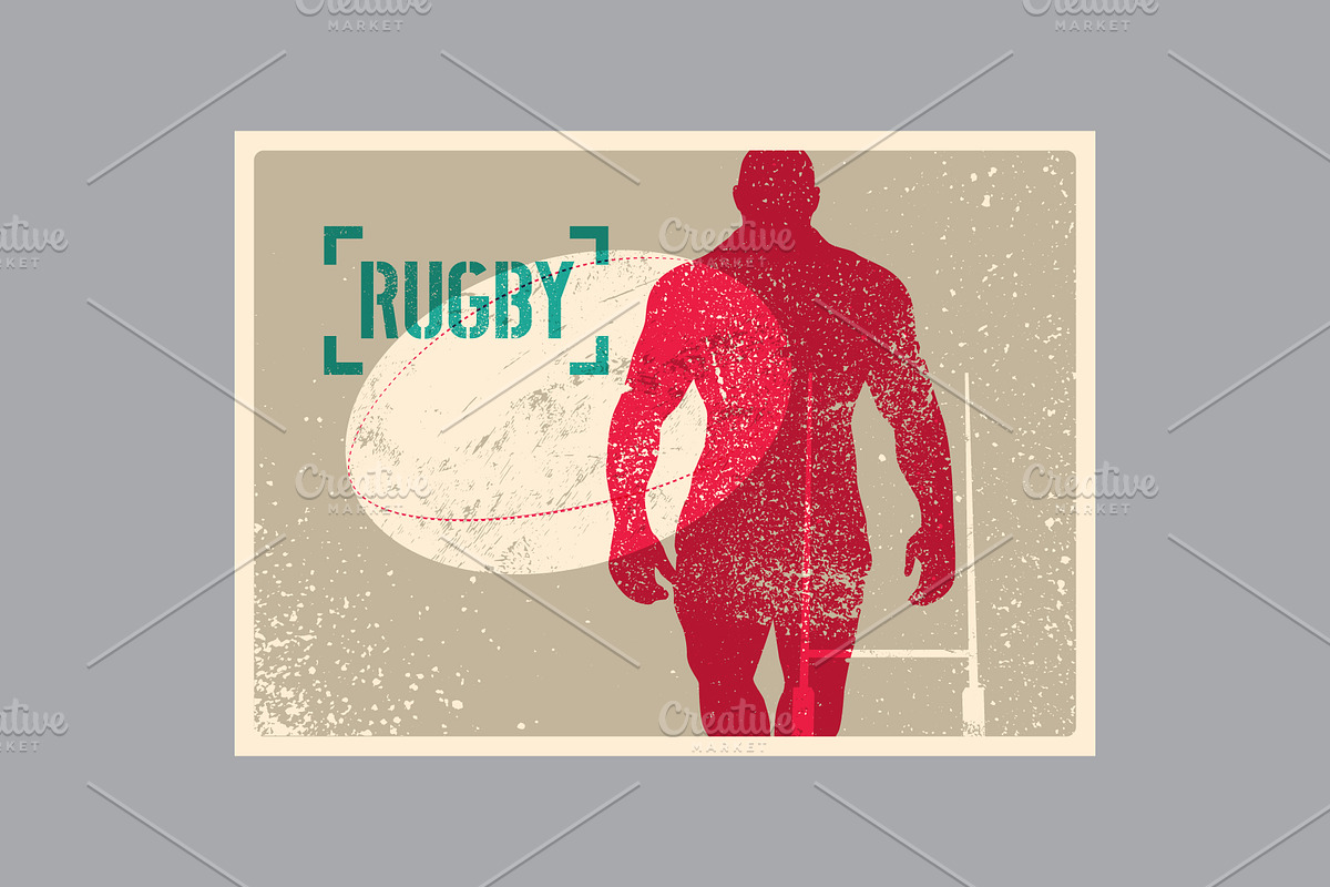 Rugby vintage grunge vector posters., a Sport Illustration by PoPaShop (Photo 5 of 9)