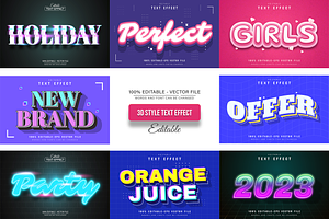 3D Text Effects Collection Vol 11, a Graphic by Aglonemadesign