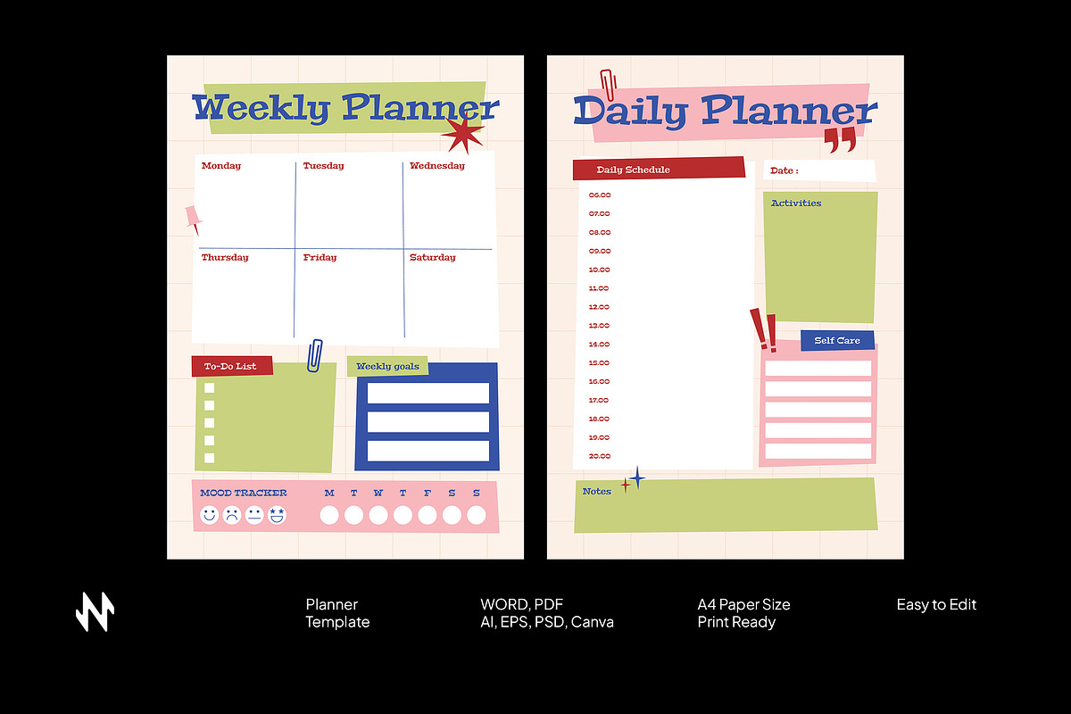Daily & Weekly Planner, a Stationery Template by Neermana (Photo 1 of 4)