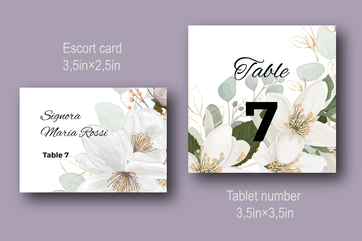 Invites with White Spring flowers, an Invitation Template by Digital illustration shop (Photo 4 of 5)