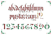 Christmas gothic ornamental alphabet, a Blackletter Font by Imperator_Kot (Thumbnail 4 of 7)