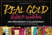 300+ Gold Glitter Foil Styles, a Layer Style Add-On by Graphicdome (Thumbnail 1 of 17)