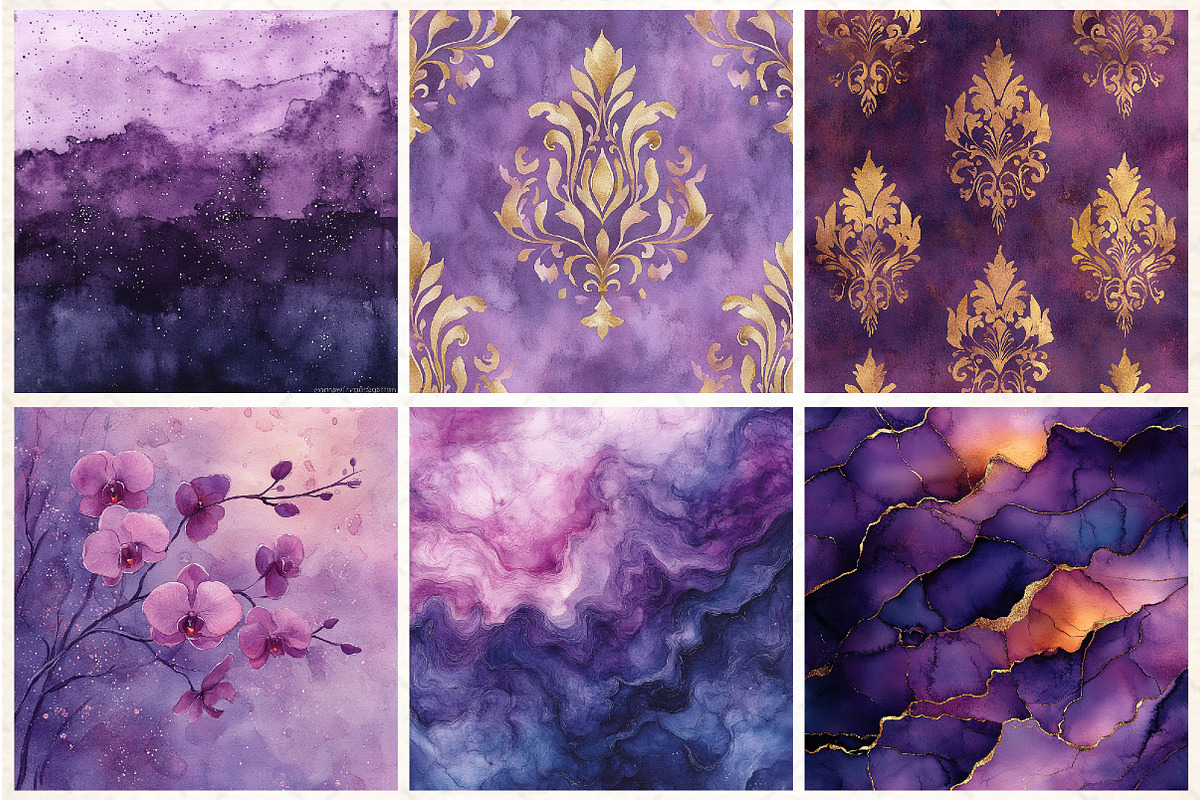 Luxury Purple Digital Paper, a Pattern Graphic by DreamCafeArt (Photo 4 of 6)