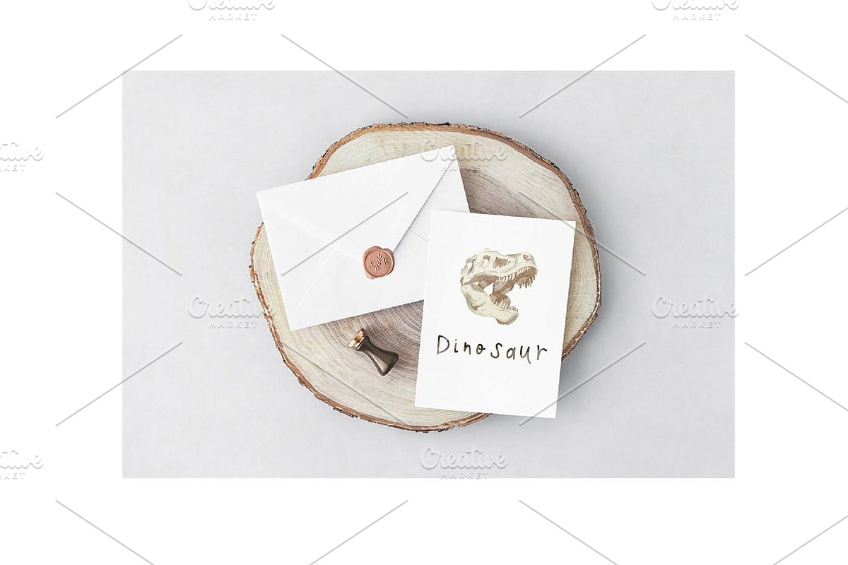 Dinosaur Skeleton Watercolor, an Animal Illustration by NKTKNS (Photo 6 of 6)