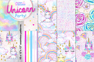 Unicorn Party Pattern Collection