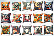 Funny Halloween Patchwork Pillow, an Illustration by designcity5 (Thumbnail 3 of 5)
