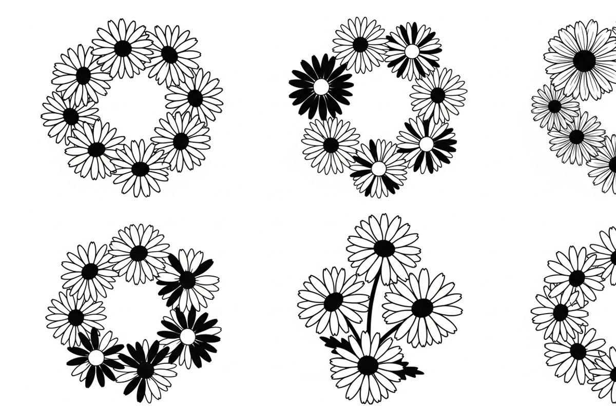 Charming daisy circle decor design, an Illustration by Amazin_art (Photo 2 of 27)