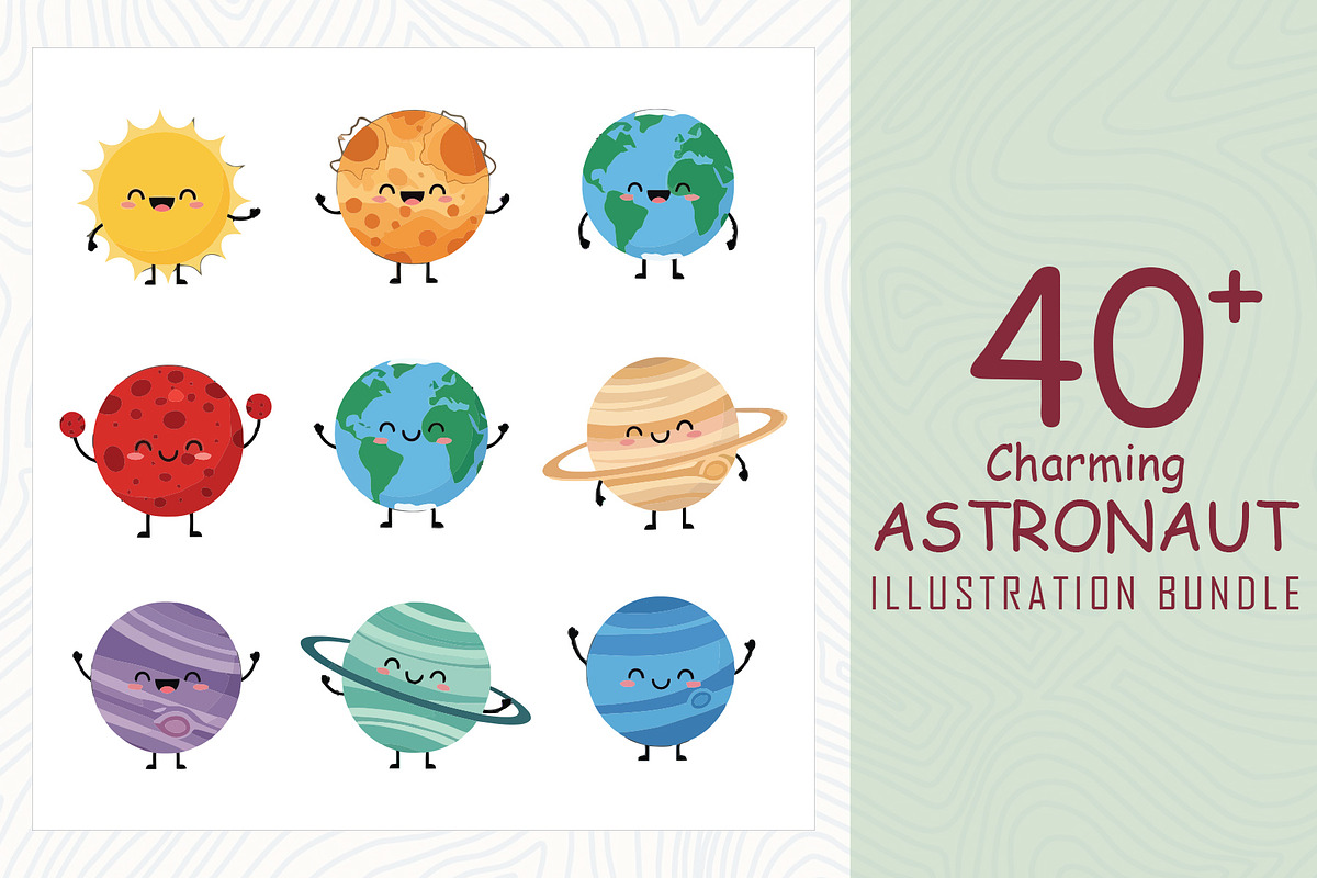 Charming cartoon planets and sun, a Technology Illustration by Sofia's Fashion (Photo 1 of 3)