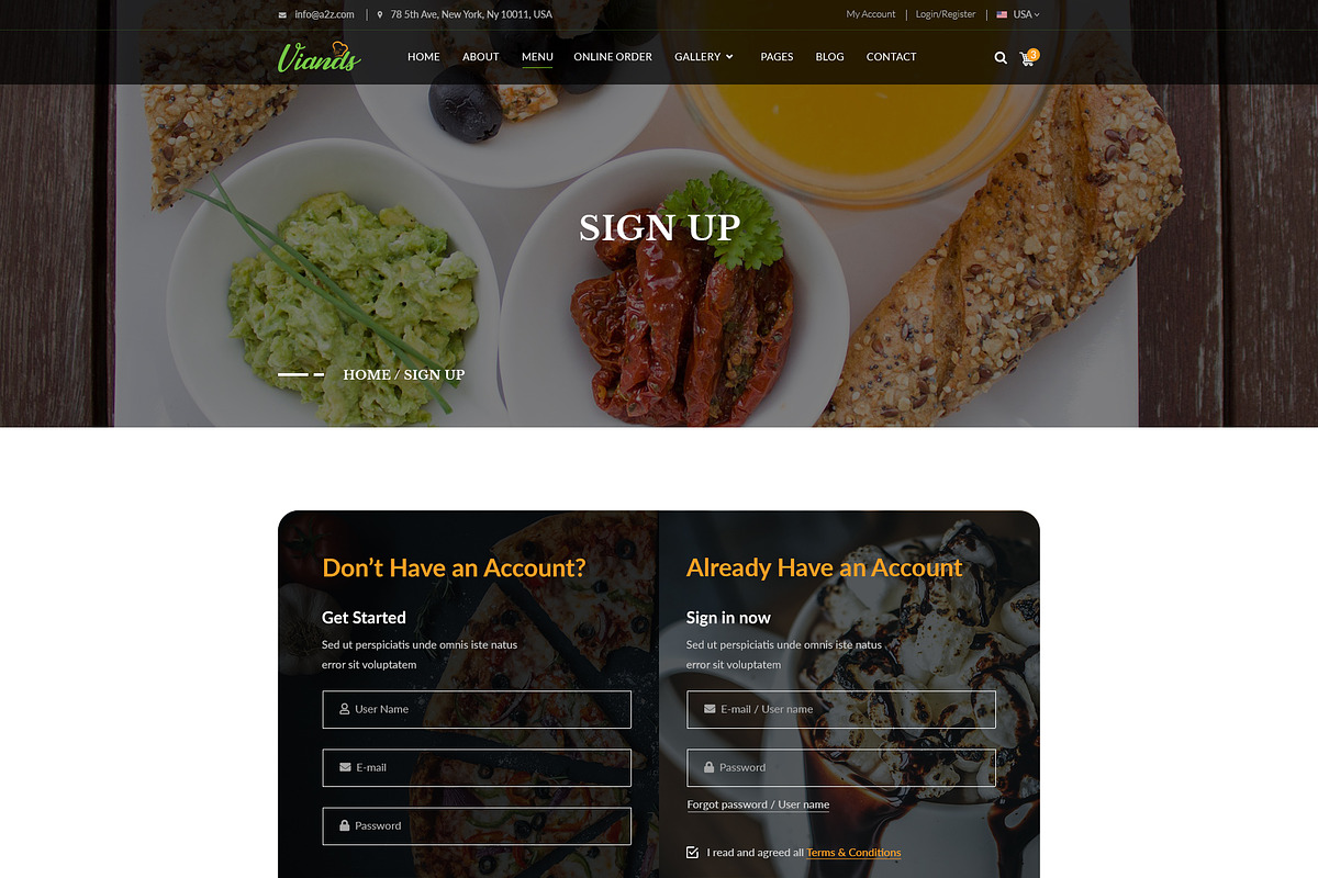 Viands Restaurant PSD Template, a Landing Page Template by Andit themes (Photo 15 of 20)