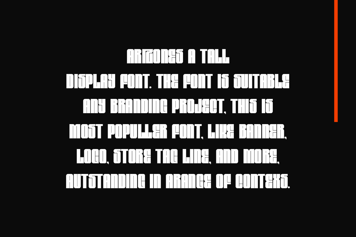 Arizones - Tall Font, a Sans Serif Font by Iqsiart Studio (Photo 2 of 7)