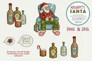 Naughty Santa Christmas Illustration, a Seasonal Illustration by SLS Lines (Thumbnail 3 of 8)