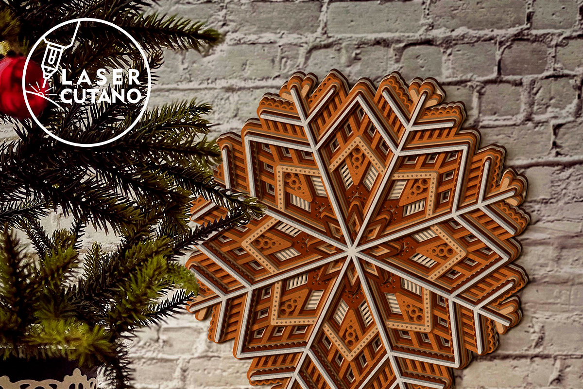 CHRISTMAS MANDALA Multilayer Decor, a Design Template by LaserCutano (Photo 7 of 10)