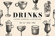 Drinks & Cocktail Menu Illustrations, a Food Illustration by Yevheniia (Thumbnail 1 of 14)