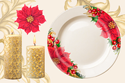 Red Poinsettia, Christmas watercolor, an Illustration by EL_SUHOVA (Thumbnail 15 of 18)