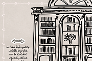 Vintage Library Clipart, Books, an Object Illustration by The October Creative (Thumbnail 3 of 6)