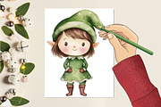 Christmas Elf Clipart, a Seasonal Illustration by CitraGraphics (Thumbnail 5 of 6)