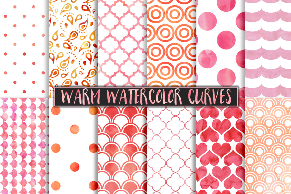 Warm Watercolor Polka Dot Patterns, a Pattern Graphic by Paper Element (Photo 1 of 5)