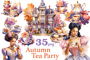 Black Woman Autumn Clipart, a Person Illustration by GlamArtZhanna (Thumbnail 1 of 5)